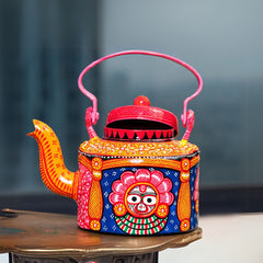 Hand Painted Kettle - Pattachitra (Orange)