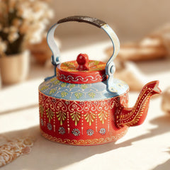 Hand Painted Kettle - Pattachitra (Red)