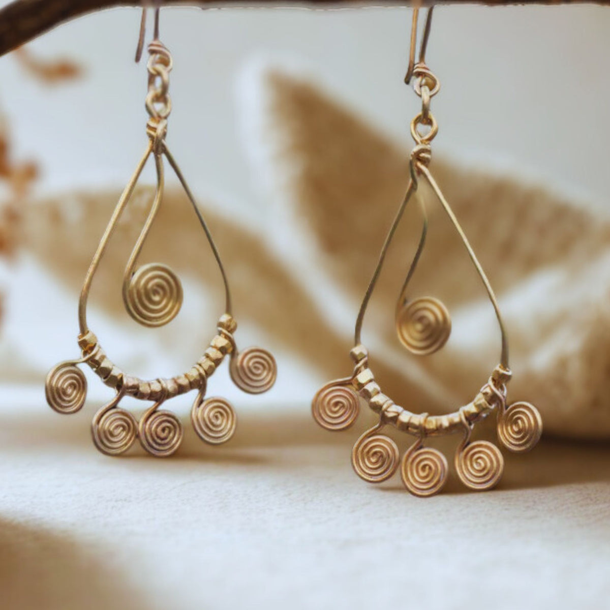 Whirl Earrings – Dhokra