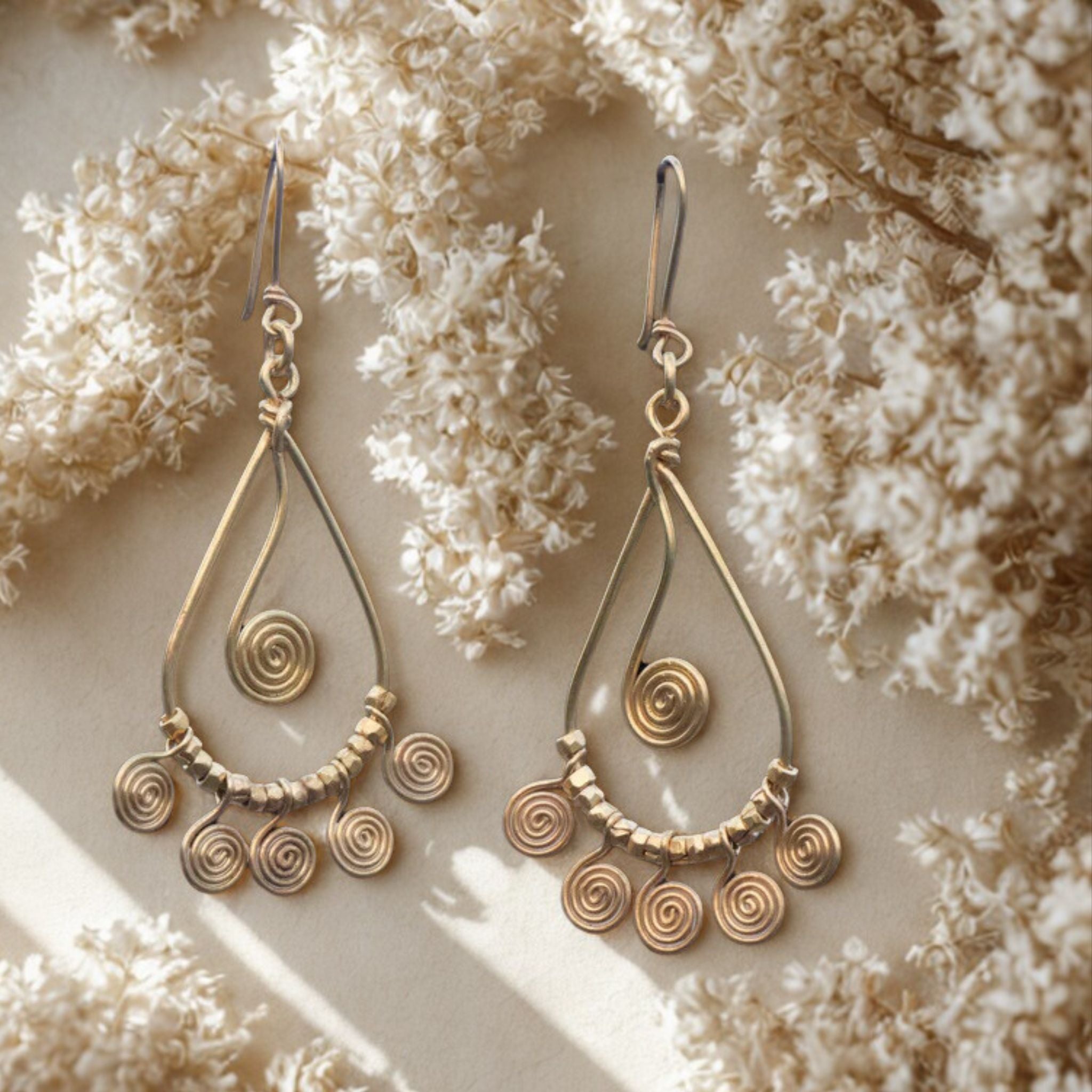 Whirl Earrings – Dhokra