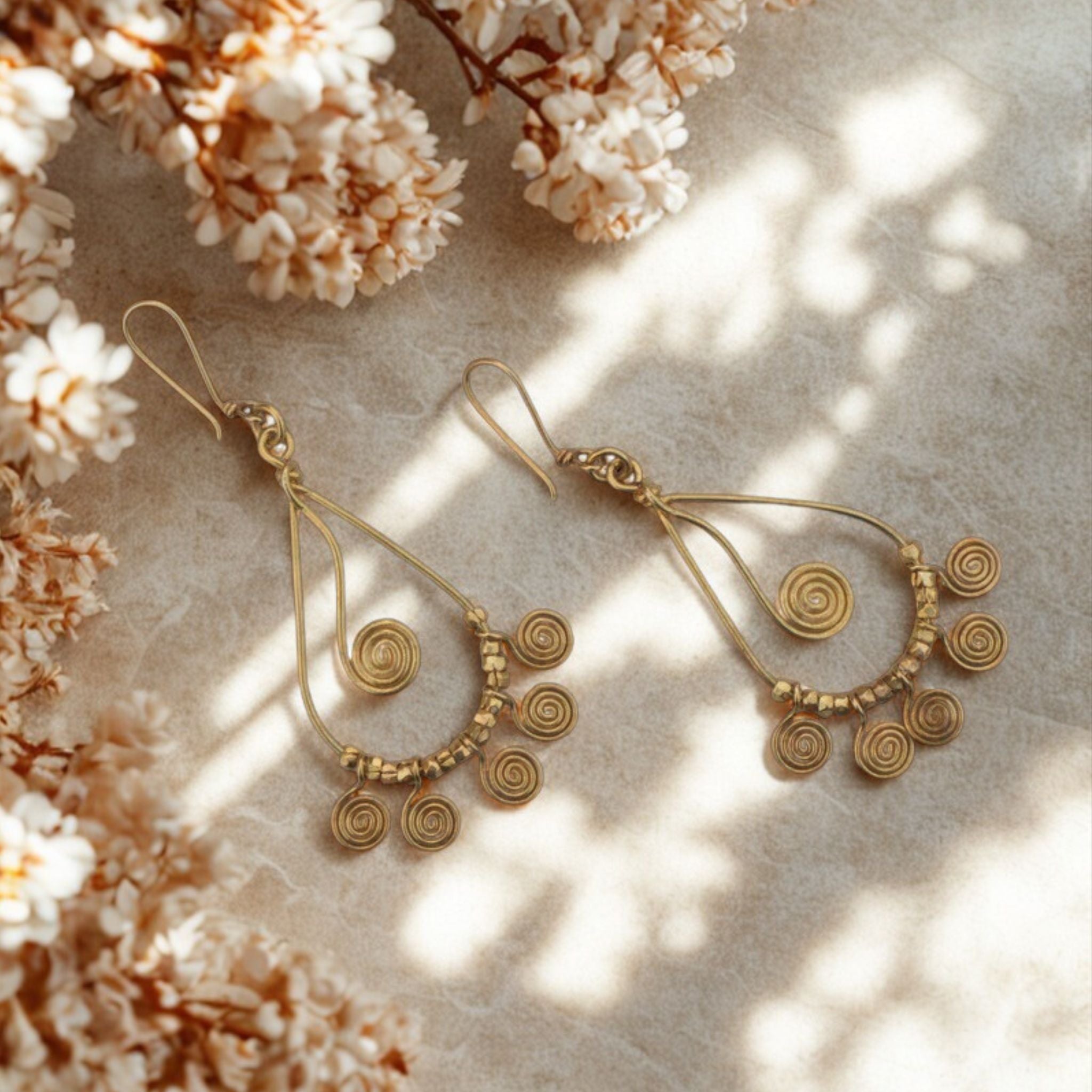 Whirl Earrings – Dhokra