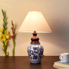 Imperial Blue Pottery Table Lamp – (16.5")